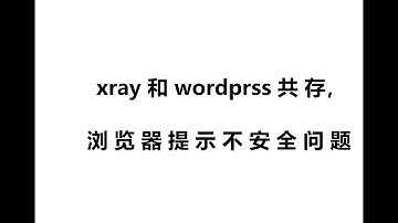 xray和wordpress完美共存，解决浏览器提示不安全问题
