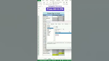 Rupee Sign In MS Excel #shorts #shortvideo