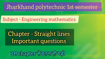 Diploma 1st semester Engineering mathematics Chapter - Straight line important questions