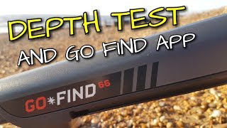 Minelab go find 66, depth test and go find app, beach detecting uk 2019