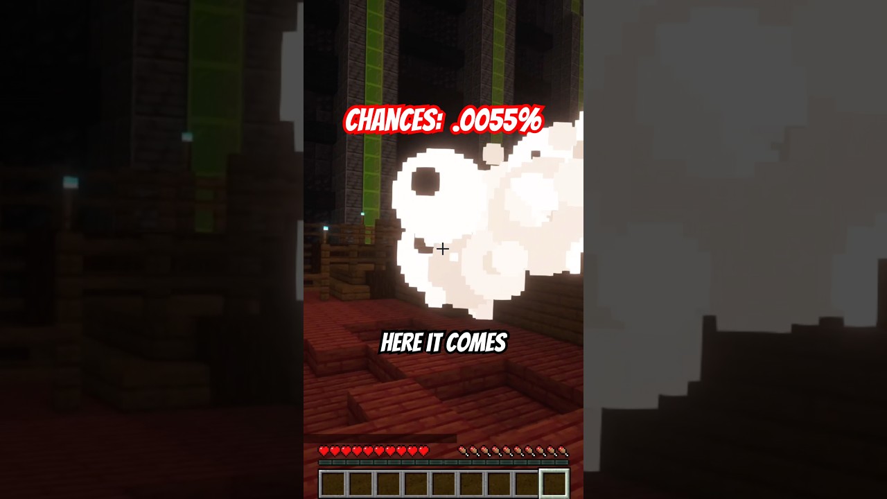 The odds of this happening is 0.005%! #minecraft