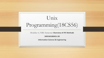 VTU UNIX 18CS56 M4 L6 UNIX IPCMethods,System V ipc