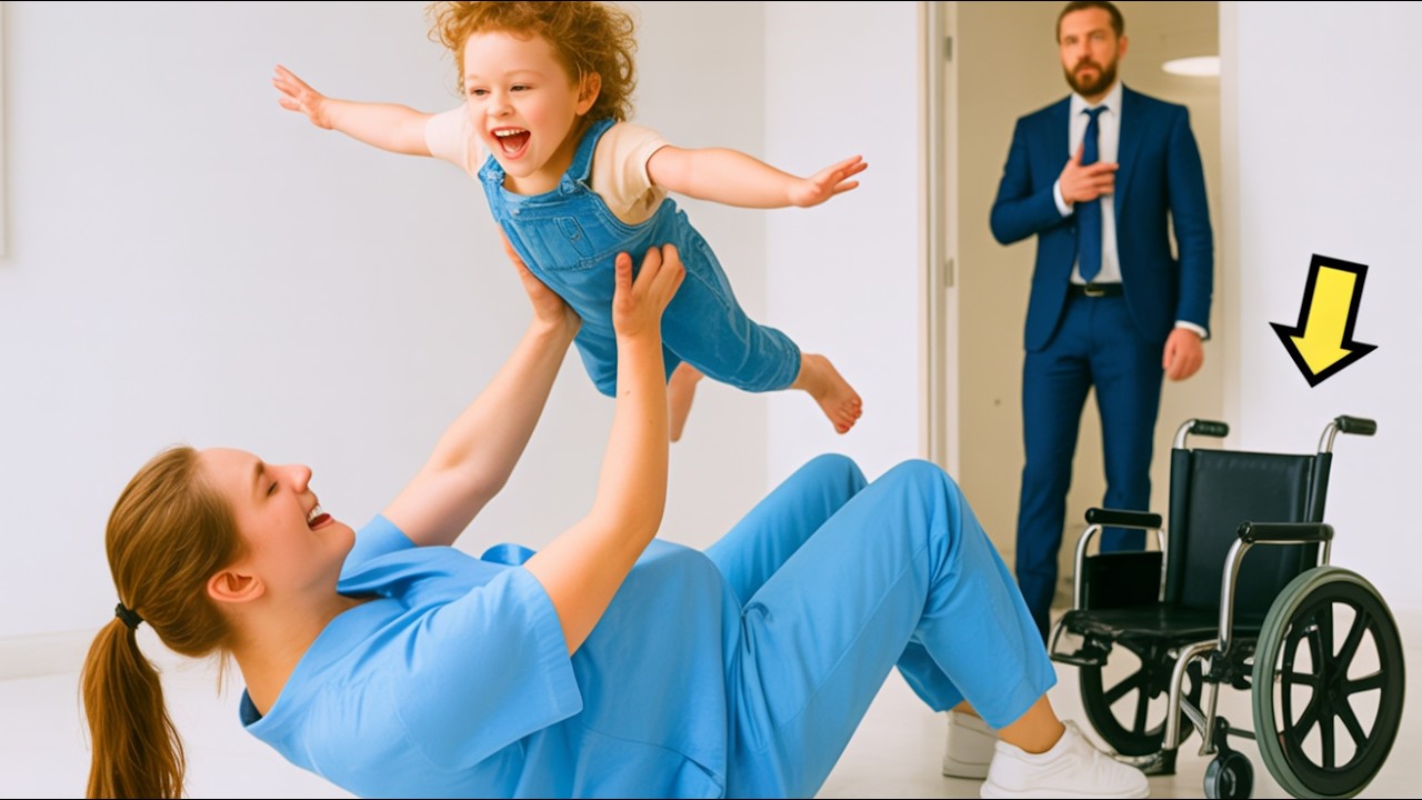 MILIONARUL ÎȘI LASĂ FIICA ÎN SCAUN CU ROTILE CU ASISTENTA… ȘI APROAPE LEȘINĂ CÂND VEDE