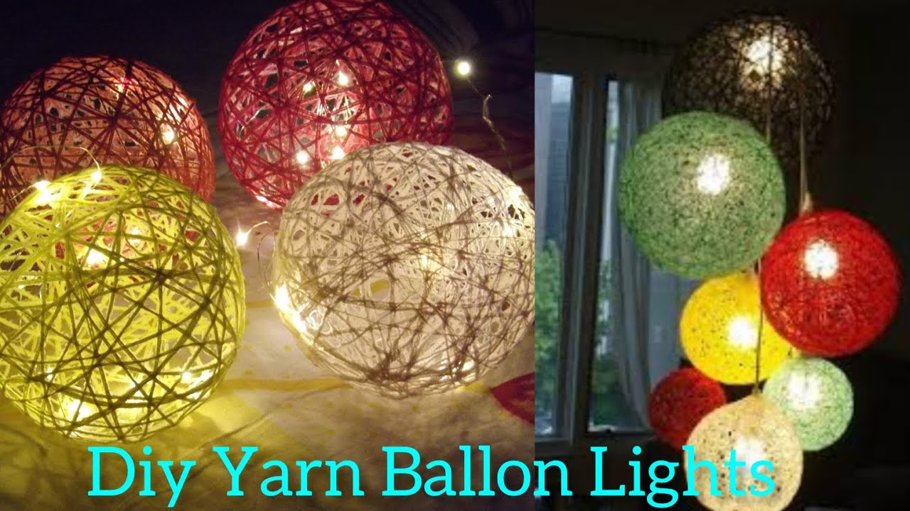 Yarn Ballon Lanterns/ How To Make A Lantern With Yarn l Yarn