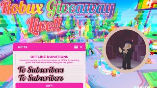 (🛑 Live) Robux Giveaway to my subs! | Roblox | Road to 5k subs!