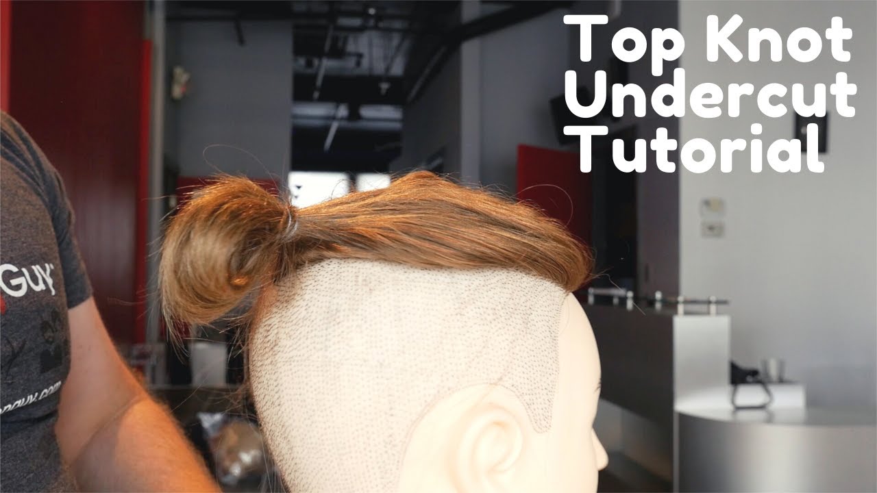 Messy top knot for short hair - YouTube