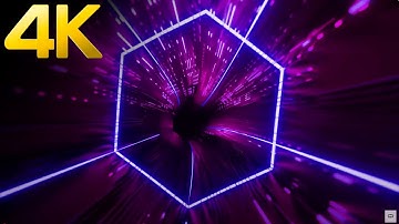 3 hours 4k Sci-Fi Hexagon Tunnel Metallic Blue Pink color Flashing Relaxing TV background Video
