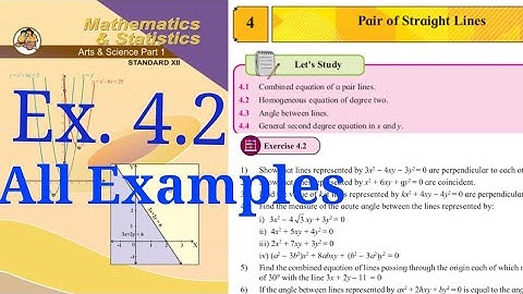 Exercise 4.2,HSC,12th maths1,Pair of straight  line  new syllabus 2020