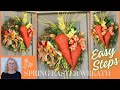 How to make an easter wreath cruffle  poof methodeaster diy  carrot wreath tutorial easter