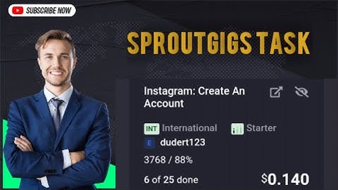 Sproutgigs Task Instagram Creat an account || picoworkers task Instagram