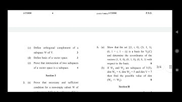 bsc 6th sem lenear algerbra maths  ques paper gju University 2021#gju#quespapper previous