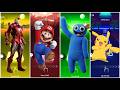 Iron Man vs Mario vs Rainbow Friends vs Pikachu 😱 Tiles Hop Impossible Beat