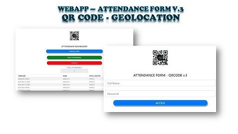 WebApp -  Attendance Form QR Code v3 (Demo) | with Geolocation Feature