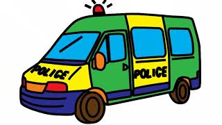 How to Draw and Color a Police Car   Coloring Pages