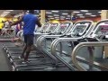 Guy dancing on treadmill