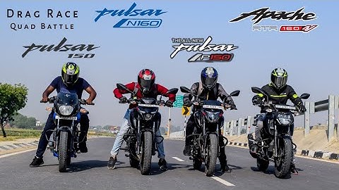 TVS Apache RTR 160 4V Vs Bajaj Pulsar N160 Vs Pulsar P150 Vs Pulsar 150 Drag Race | Quad Battle 😍