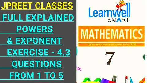 #class7 #viralvideo #learnwell #chapter4 #powers#exponents exercise 4.3 question 1,2,3,4,5 #jpreet