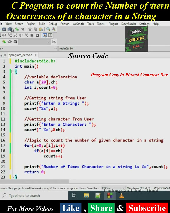 Program to Count Number of Occurrence of a Character in a Given String ...
