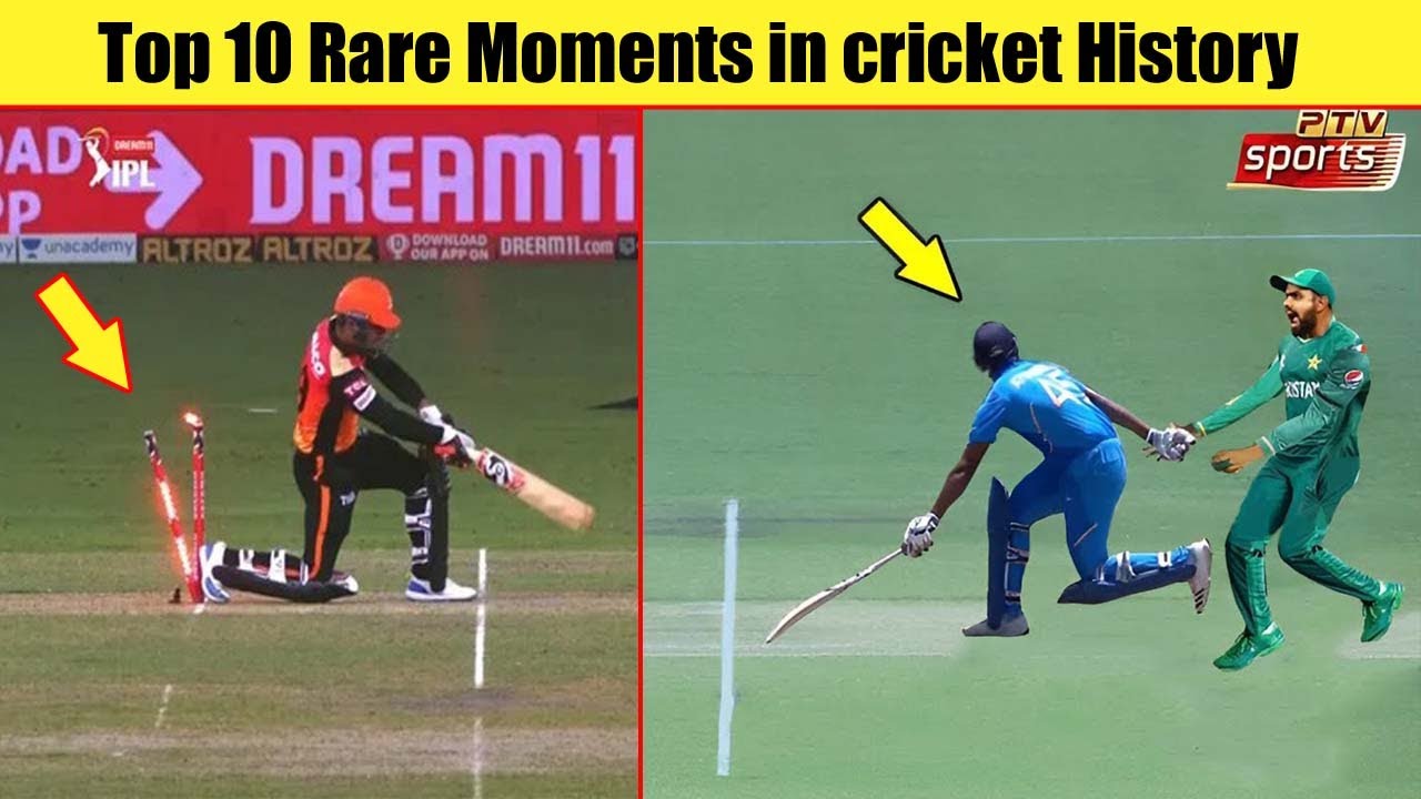 Top 10 Rare Moments in Cricket Ever - YouTube