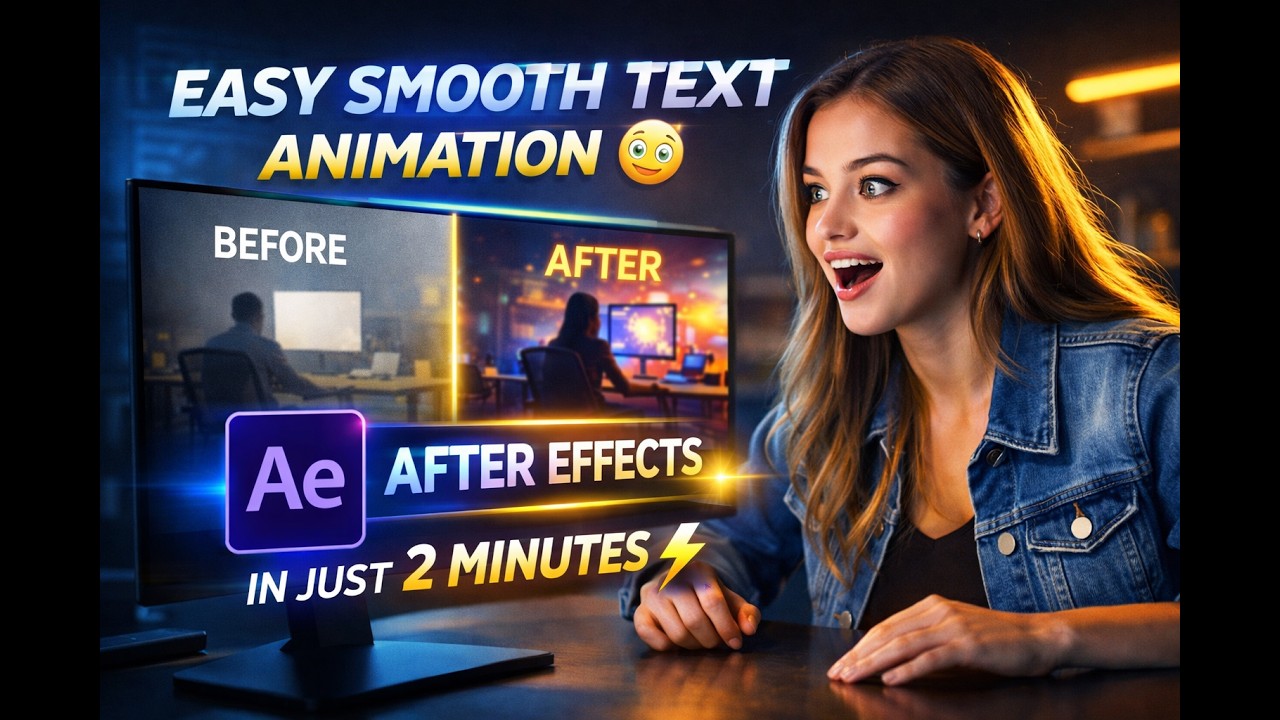 Smooth Text animation in 2 mins⚡️| After Effects 😎 | Beginner Tamil # ...
