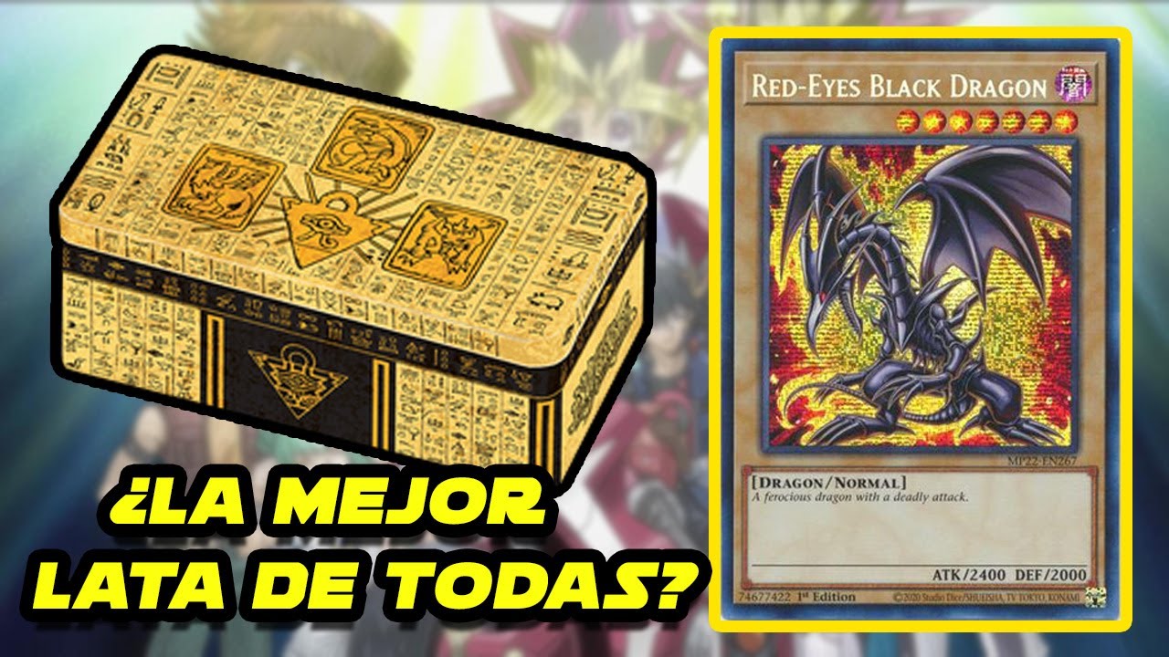Yu-Gi-Oh! Lata De Los Dioses Del Faraón 2022 - Mega Pack De 3 Sobres - Cartas En ESPAÑOL - Incluye 54 Cartas: 3 Prismáticas, 6 Ultra, 6 Súper, 3 Raras Y 36 Comunes