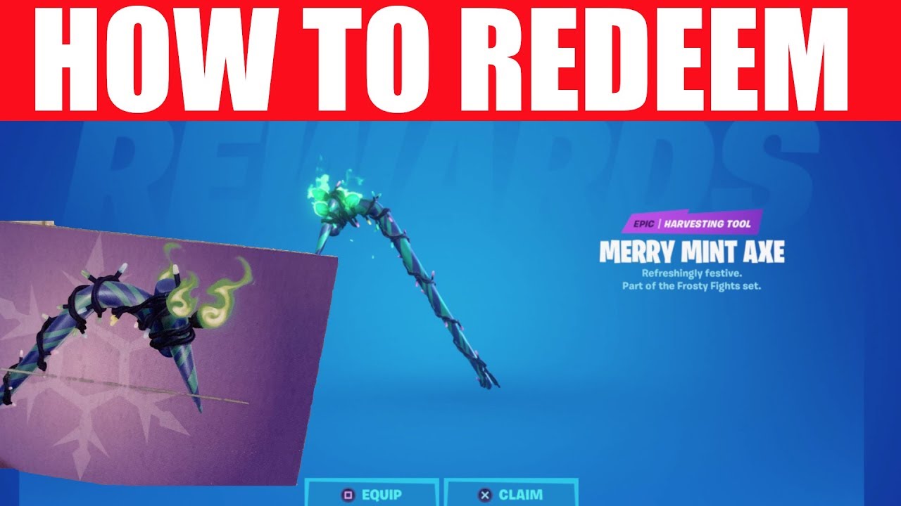 How To Redeem Minty Pickaxe Fortnite Merry Mint Giveaway Youtube