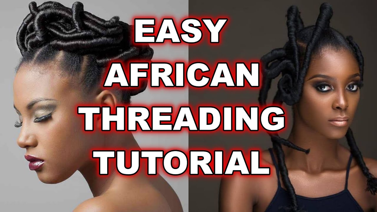 African Threading with Extensions; No Twisting - YouTube
