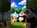 Cat Meets Giant Panda and They Play Together 🐼😸 #Shorts#cutecats #catvideosforkids #viral