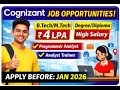 Software Jobs for Freshers 2026 | Cognizant GenC &amp; Analyst Trainee | Off Campus Hiring