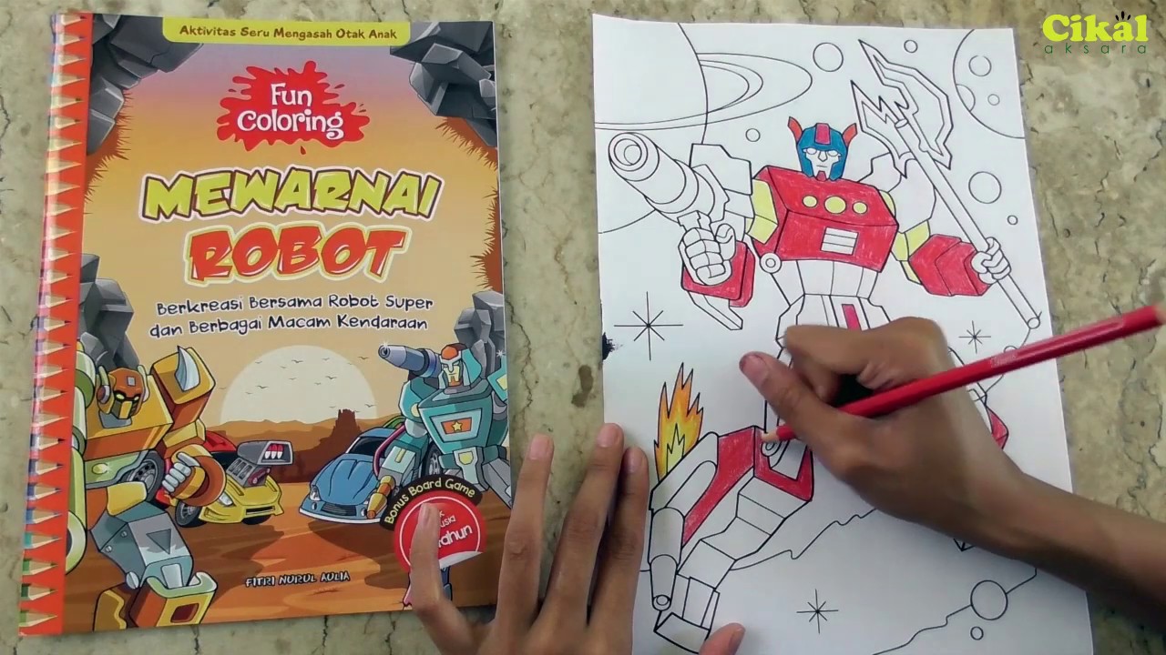  Mewarnai  Robot dengan  Pensil  Warna YouTube