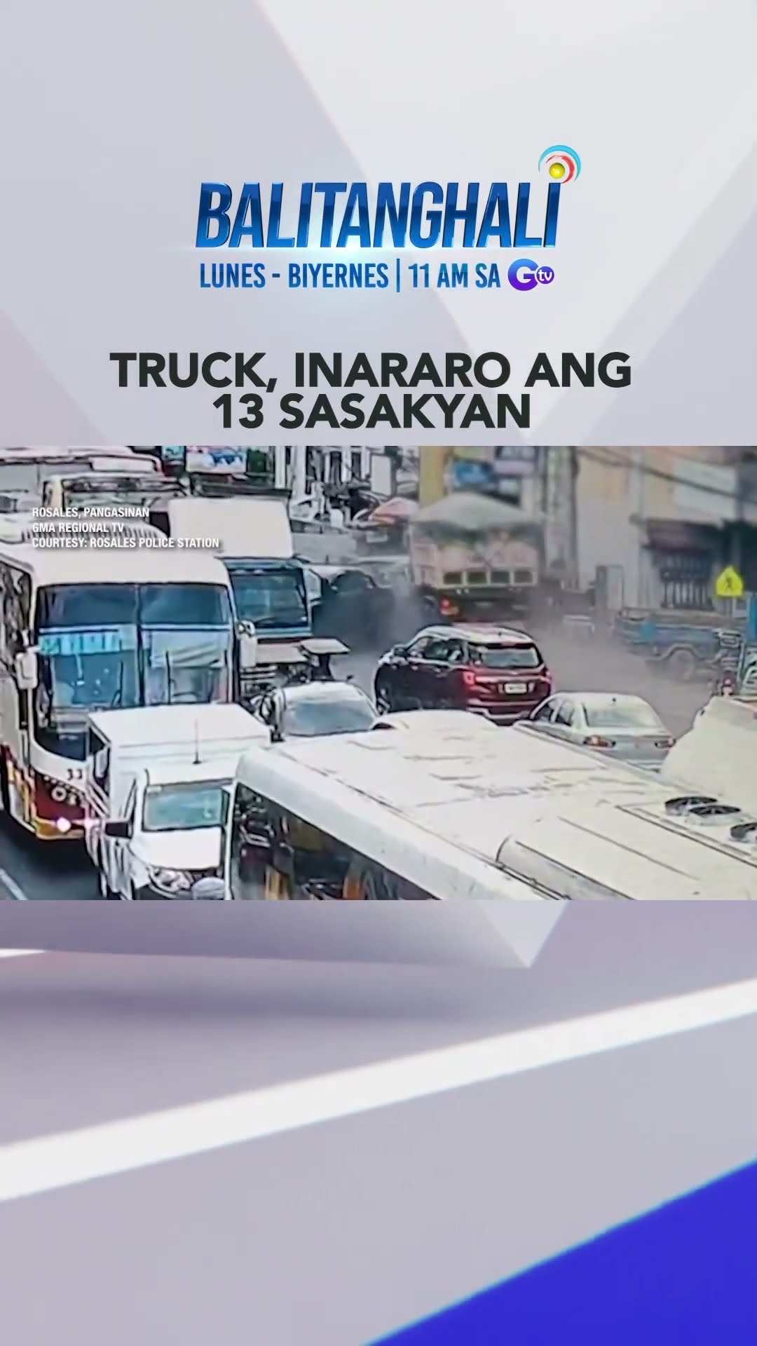Pag-araro ng isang truck sa 13 sasakyan, huli-cam #shorts | Balitanghali