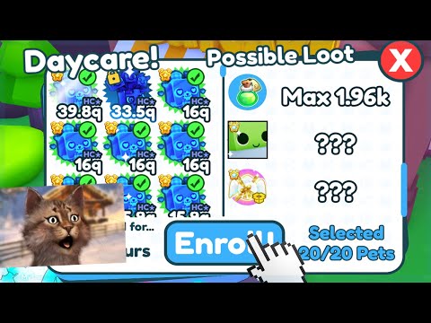 Adding My Best Pets Into the Daycare to Get Insane Loot - Roblox Pet Simulator X