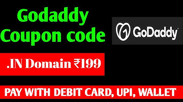 GoDaddy IN Domain offer | GoDaddy domain Coupon code | Domain ₹199