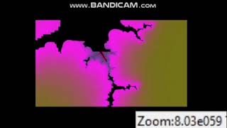 Deep zoom into minibrot 5.67e+133 mandeldih set zoom (?