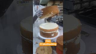 Professional Cake Stacking #shorts #cake #food #buttercream