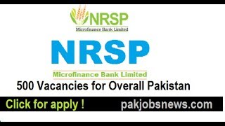 NRSP Banking Jobs 2019 Apply Online for NRSP Banking Vacancies