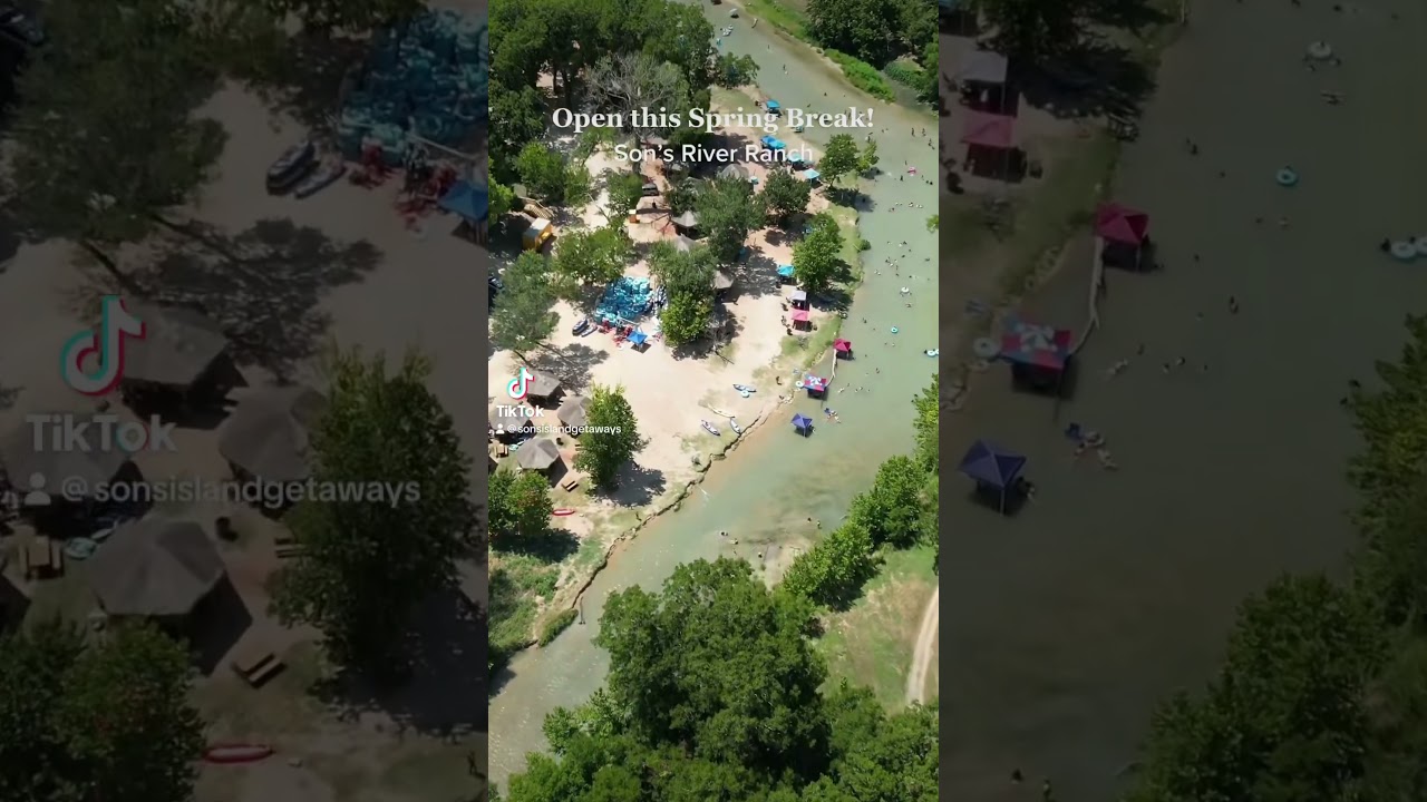 Rent a private riverside cabana, go tubing & kayaking, & rest comfortably in a glamping cabin w/ AC!