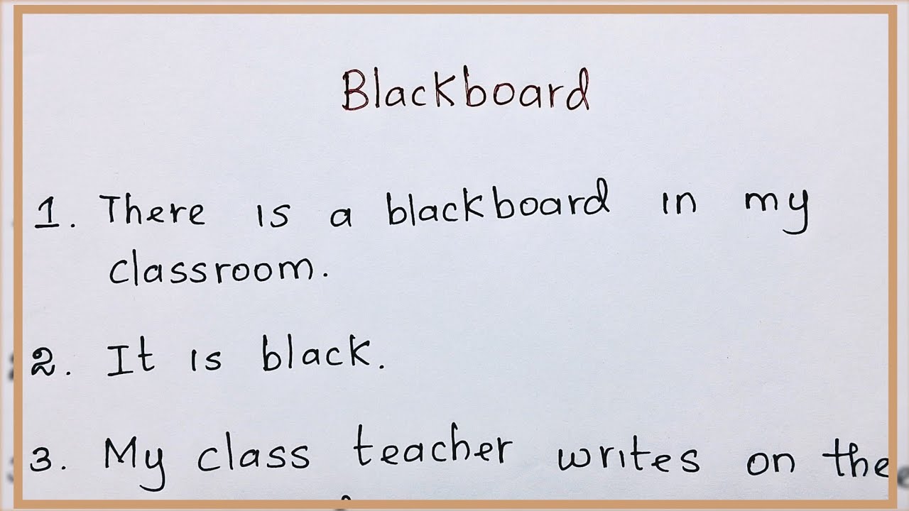 Blackboard | How to write a simple sentence about Blackboard | Nifty's English