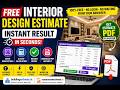 Free Interior Design Estimate Online | AI Cost Calculator (Instant PDF in Browser)