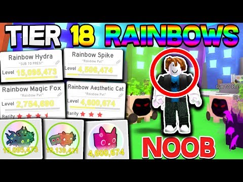 Noob With Extremely Rare Rainbow Tier 18 Pets Unlocks All Areas Fast In Pet Simulator تونس Vlip Lv - agony and hydra pets tier 18 rarest pets roblox pet