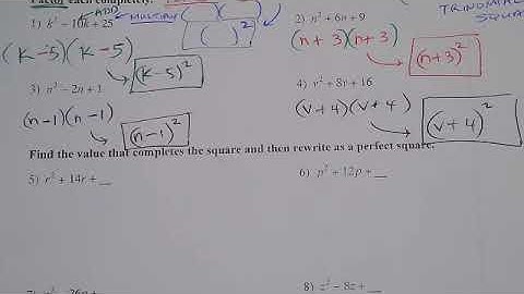 Pre Calc   Complete the Square video 1