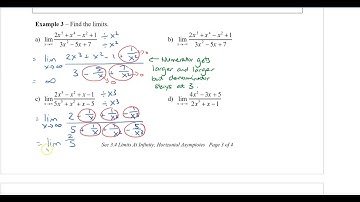 Calculus - Sec 3.4 Limits at Infinity Examples