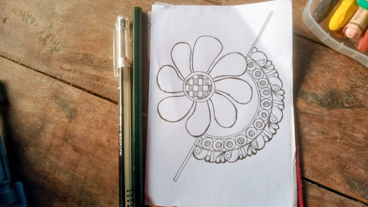 Floral Mandala Art For Beginners. Floral Zentangle Pattern For Beginners. 