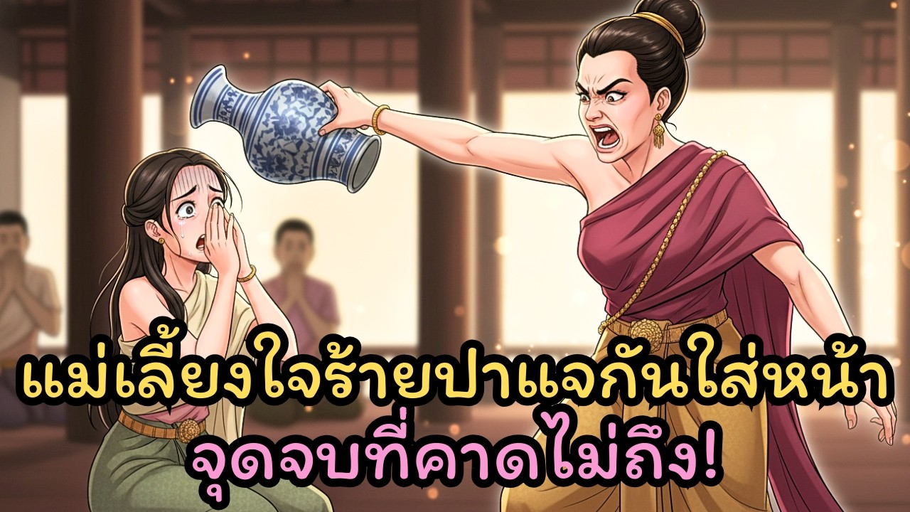 ช็อกทั้งบ้าน! แม่เลี้ยงอำมหิต ฟาดแจกันใส่หน้าลูก