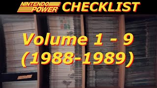 NINTENDO POWER Checklist Volume 1 - 9 (1988 - 1989)