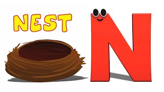 Phonics Letter N : N for Nest and Kindergarten Rhyme for Toddlers