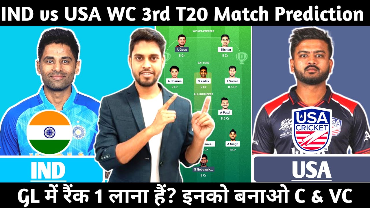 IND vs USA 3rd World Cup Match Analysis | Fantasy GL Team | C & VC