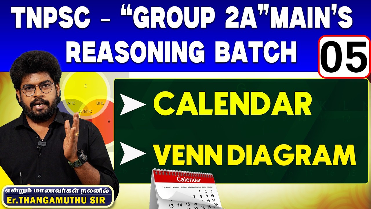 TNPSC - Group 2A”MAIN’s Reasoning venn diagram & syllogism | Er. Thangamuthu Sir