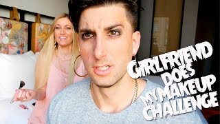 GIRLFRIEND DOES MY MAKEUP CHALLENGE / IN PUBLIC!!