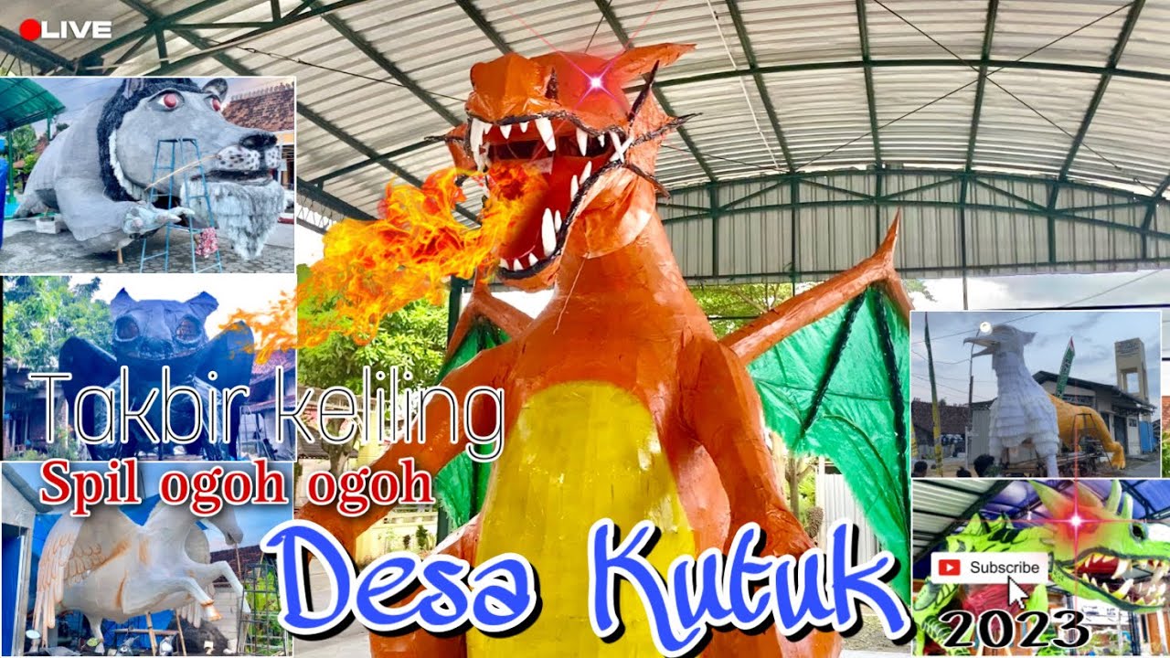 Gede banget .. Ogoh Ogoh buat Takbir keliling Desa Kutuk..